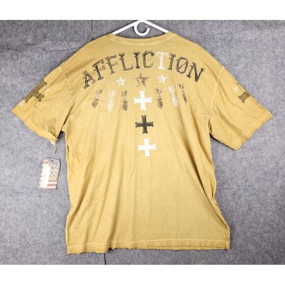 Affliction T Shirt Men's 3XL Skull Death from Above Bombs Embroidered *** NWT - Picture 2 of 10
